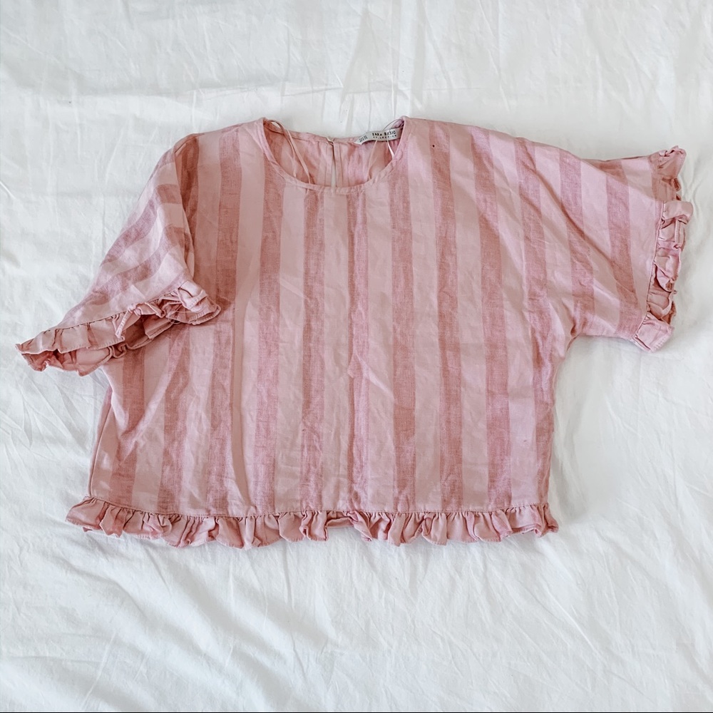 Zara cropped pink top